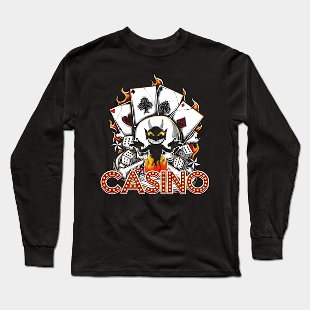 The Devil's Casino from Cuphead and Mugman Long Sleeve T-Shirt by woodsman